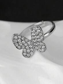 5pcs/Set Butterfly Design Jewelry Set With Rhinestone Decor For Girls, Ideal Gift For Friends