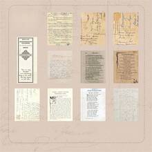 10張/包時間系列手稿質地紙，復古拼貼DIY材料，用於裝飾和鋪設基礎 - 彩色 - 查看 11