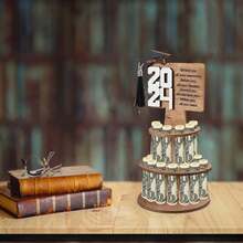 1Pc,Graduation Money Gift Holder, 2024 New Graduation Gift Money Holder Congratulation Card Holder Money Cake For Graduation Party Graduation Gift Cake Layered Wallet Ornament - Multicolor - View 2
