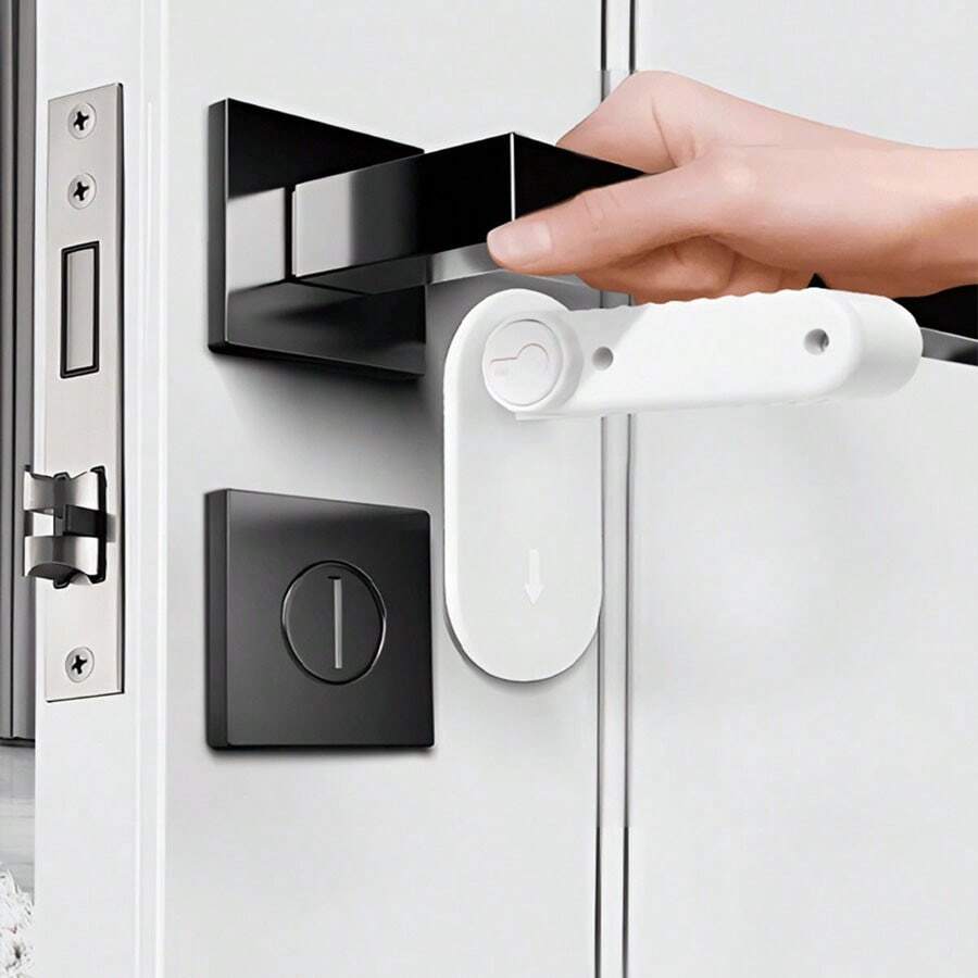 Improved Child Safety Door Lever Lock (1pc) Prevents Kids From Opening