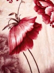 1 件圣诞花卉和植物图案拉舍尔毛毯，北欧风格涤纶纤维毛毯，适合秋冬季床、沙发、家庭、卧室、酒店，厚实温暖