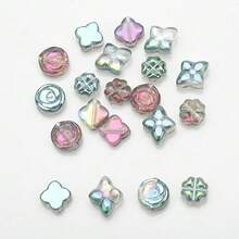 20 cái/gói Hạt thủy tinh Với Cỏ bốn lá & Thiết kế hoa hồng , , Mạ điện Màu sắc , DIY Làm đồ trang sức Chất liệu - Màu cỏ bốn lá hoa hồng - Xem 16
