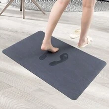Bathroom Rug 40 X 60 Cm, Absorbent Bathroom Rug, Non-Slip, Washable, Bathroom Mat, Absorbent Bathroom Rug, Shower Rug, Quick Drying Non-Slip Diatomaceous Earth Bathroom Rug - Navy Blue - View 2