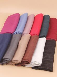 1 Piece Solid Color Shiny Polyester Silver Silk Material Women Large Size Hijab Ladies Scarf Shawl Headband For Abaya Accessories Valentine's Day Valentines Veiled Clothes - Multicolor - View 1