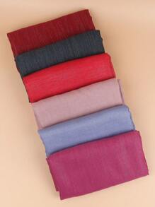 1 Piece Solid Color Shiny Polyester Silver Silk Material Women Large Size Hijab Ladies Scarf Shawl Headband For Abaya Accessories Valentine's Day Valentines Veiled Clothes - Multicolor - View 8