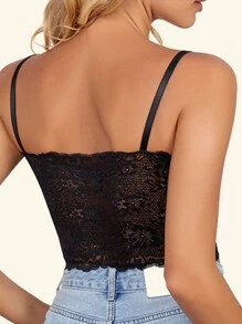 Bộ 2 Áo ngực nữ có đệm tháo rời Áo ngực không dây Áo ngực ren màu trơn Áo ngực thoáng khí Áo lót kết hợp 2 màu mơ và đen, phù hợp cho mùa xuân và mùa hè - Nhiều màu - Xem 6