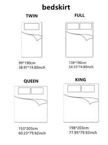 冰絲涼感舒適透氣多色印花床裙，單人雙人床適用，適用於家庭臥室和室外旅行 - 綠色 - 查看 7
