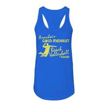 & Sons Beach Volleyball Team Graphic Ladies Cotton Tank Top - 寶藍色 - 查看 1