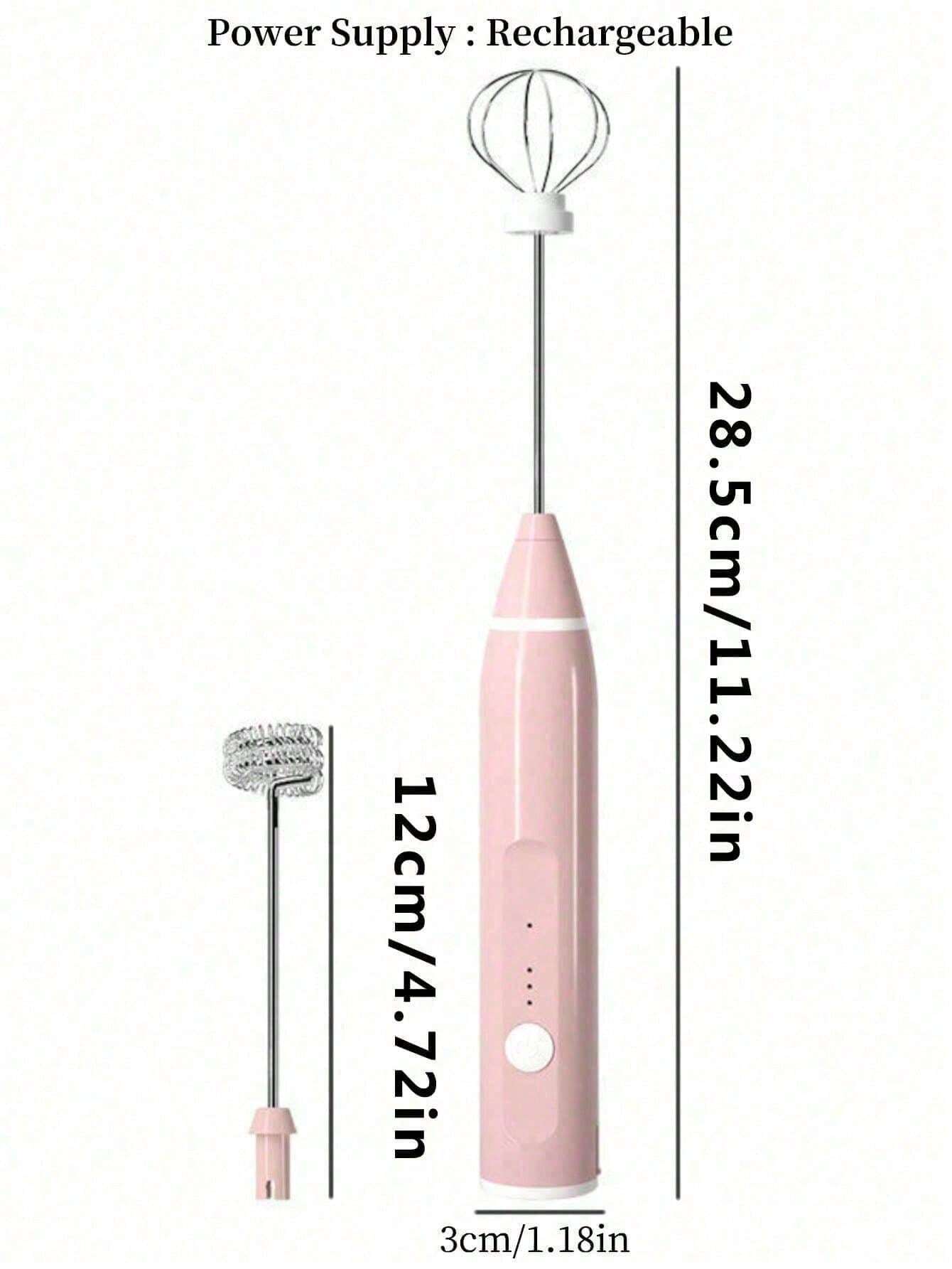 A Portable And Cute MacaronColored Milk Frother With Three Adjustable
