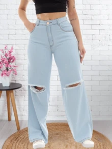 Women Jeans - Màu xanh bụi bặm - Xem 9