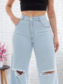 Women Jeans - Màu xanh bụi bặm - Xem 7