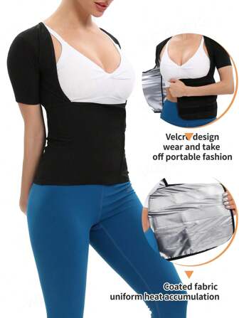 Camiseta Deportiva Tonificante Sin Mangas De Color Sólido Con Recubrimiento Plateado En Su Interior Para Hombre