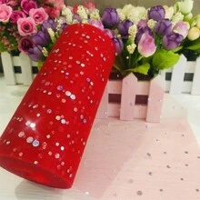 10 碼 6 英寸銀漆亮片軟蕾絲捲軸，適用於派對裝飾 DIY 手工藝，芭蕾舞裙配件，婚禮背景布幕，舞台裝飾，縫紉網布 - 彩色 - 查看 21