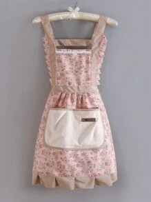 1pc Thin Kitchen Apron, Anti-Fouling And Breathable (Random Color For The Pocket Label) - Blue - View 10