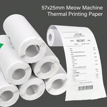 Printable Adhesive Paper, 5 Pieces Mini Printer Paper Rolls, Thermal Receipt Paper Rolls, For Mini Pocket Thermal Printer - White - View 5