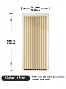 1pc Doorway Curtains Accordion Pink Curtains,Closet Doors Curtain, Privacy Curtains For Room Divider And Open Closet - Beige - View 2