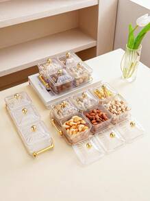 1 套零食盘 + 托盘零食糖果干果饼干储存套装适用于万圣节圣诞礼物婚礼派对庆典、厨房、圣诞礼物 - 無色 - 查看 5