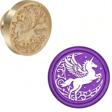 CYFUN DESIGN 1PC Feather/Wolf/Hummingbird/Moon/Fireworks/Swallow Wax Seal Brass Stamp Head NO Wooden Handle Vintage Brass Removable Seal Stamp For Wedding Party Invitations Envelopes Cards Gift Packing - Gold - View 23
