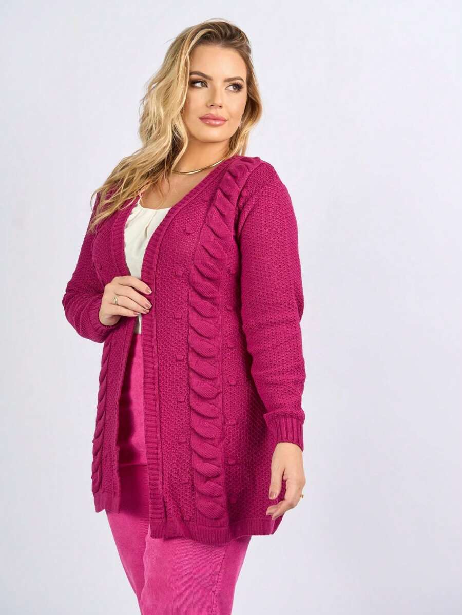 Women Cardigans - Rose Red - View 1