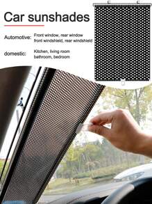 1pc Universal Roller Blinds Suction Cup Sunshade Nail-Free Blackout Curtain Car Bedroom Kitchen Office Window Sun-Shading Curtains - Black - View 1