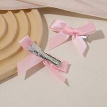 8入組小粉色蝴蝶結髮夾 - 淺粉色 - 查看 4