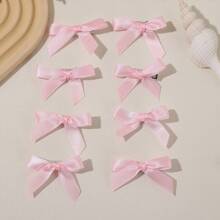 8入組小粉色蝴蝶結髮夾 - 淺粉色 - 查看 2
