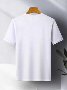 Áo thun thể thao nam, áo tập gym thời trang siêu mỏng, họa tiết in 3D kỹ thuật số thường ngày, thích hợp cho chạy bộ, ngoài trời, bơi lội, đạp xe - trắng - Xem 2