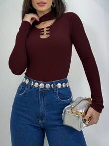 Women Bodysuits - 酒紅色 - 查看 1