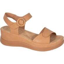 Sandalia de mujer color camel, con plataforma, confort, mod. 1114695 - Camel - Ver 2