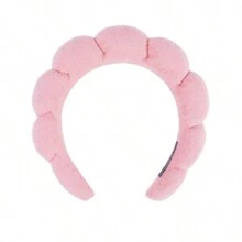 1pc Women's Simple Cloud Bun Roller Sponge High Headband For Washing Face Cute,Dopamine - Multicolor - View 17