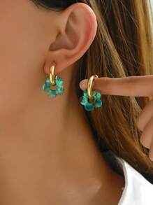 1 对新款波西米亚风格彩色亚克力花朵可拆卸吊坠耳环，设计简约甜美，适合春夏约会和派对，是适合女性情人节、妈妈、母亲、母亲节、礼物的可爱耳饰 - 花朵耳環 - 查看 14