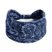 4入組復古派斯利圖案女生髮帶,運動、瑜珈、吸汗、防滑髮包,黑/白派斯利頭飾配件,女用多色波浪形髮箍 - 彩色 - 查看 3