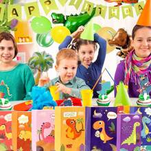 30 stuks dinosaurus feestzakjes dikke papieren dinosaurus cadeauzakjes dinosaurus feestzakjes geurloze snoepzakjes met 36 stickers voor kinderfeestjes verjaardag babyshowers terug naar school valentijnsdag