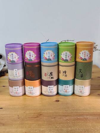 家居用天然檀香線香套裝，含香爐、香線、防蚊香和裝飾香草，適用於房間、婚禮、桌面和香薰小禮物