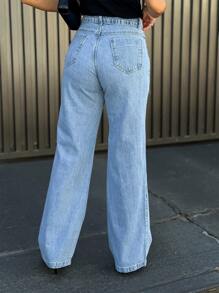 Women Jeans - 中等水洗藍 - 查看 2