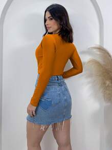 Women Bodysuits - Mustard Yellow - View 4