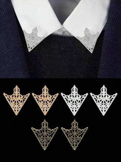 1 Par De Broches De Solapa Vintage Con Huecos En El Cuello De La Camisa