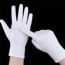 1 Pair Women's Thin Short Elastic Tight-Fitting White Jewelry Gloves, Women's Spandex High Stretch Sunscreen Dance Performance Gloves - A - View 16
