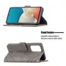 Carcasa de cartera con espacio para tarjetas y soporte compatible con Samsung Galaxy A73 5G/A03CORE/A13/A33 5G/A53 5G/S22/S22+/S22ULTRA/A22 4G/A22 5G/AO3S 164/A82 5G/S21FE 5G/A02/A32 4G/A32 5G/A72/A52/A12/S21/S21 PLUS/S21ULTRA/A42 5G/A21S/A81/A91 - Gris - Ver 5
