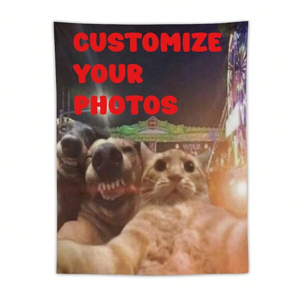 1pc Customized Tapestry For Your Pet, Featuring Adorable And Funny Moments, Perfect For Room Decoration, Suitable For Bedroom Aesthetics, Flag For Room, Room Decor, Tapestry, Wall Decor, Wall Art, Custom Tapestry, Custom Flags, Home Decor, Flags For Room, Tapestry