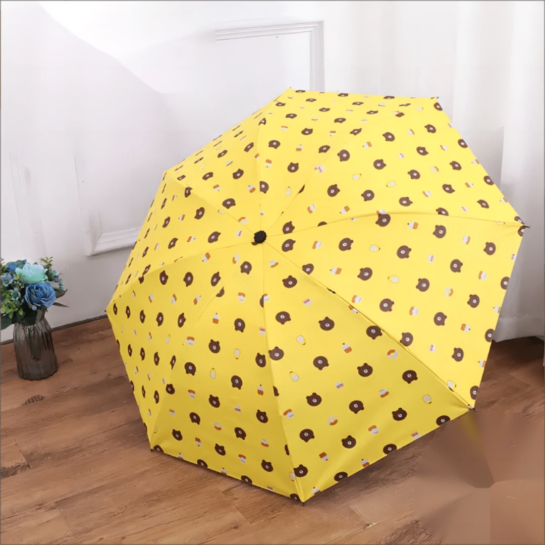 SOMBRILLA OSITO CON ROMPEVIENTO Y PROTECCION SOLAR TELA GOMA - Amarillo - Ver 1