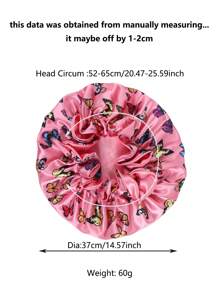 雙層蝴蝶圖案時尚睡眠帽絲質禮帽緞質禮帽