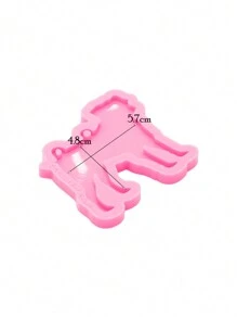 1個epoxy樹脂鬥牛犬家庭母親和嬰兒矽膠模具,可用於diy珠寶製作工藝/鑰匙扣 - 粉色 - 查看 34