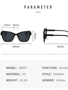 Uv-Resistant Cat Eye Sunglasses 2024 New Color Block Eyeglasses Frame, Fashionable And Personalized Sun Glasses - Multicolor - View 7