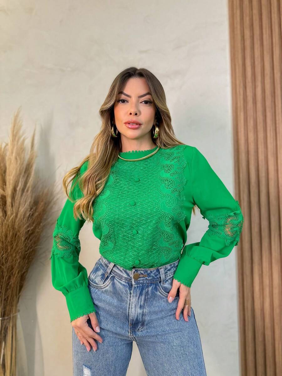 Women Blouses - màu xanh lá - Xem 1