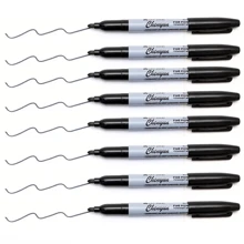 12pcs Black Permanent Markers Fine Tip, Waterproof, Quick Drying Back To School - Black - View 2
