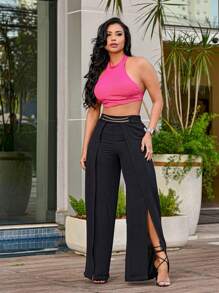 Women Pants - 黑色 - 查看 3