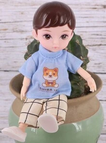 DOLL MEET One Piece 6 Inches Cute Baby Dolls, Boy Model 13 Movable Joints Plastic Painted Eyes, For Children Girl Birthday Gift Toys 3 Colors Clothes Child Doll Toys