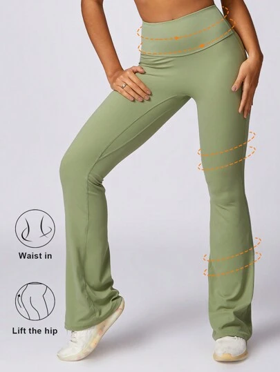 MASKERT Women's Sports Pants, Yoga Pants, Flared Pants, Casual Pants, Fitness Pants, Hip Lifting Yoga Pants, High Elasticity Sports Pants