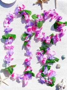 4 PC/Set Summer Boho Hippie Cute Pink Hawaii Flower Leis Women Men Tropical Floral Leis Crown Hawaiian Luaus Party Surfer Hairpin Flower Garland Hairbands Bracelet Set Suitable For Men Women Headband Beach Pool Birthday Parties Decorations Party Favors Music Festival Party, Beach Vacation,Wedding Party,Graduation Celebration ,Hair Accessoires